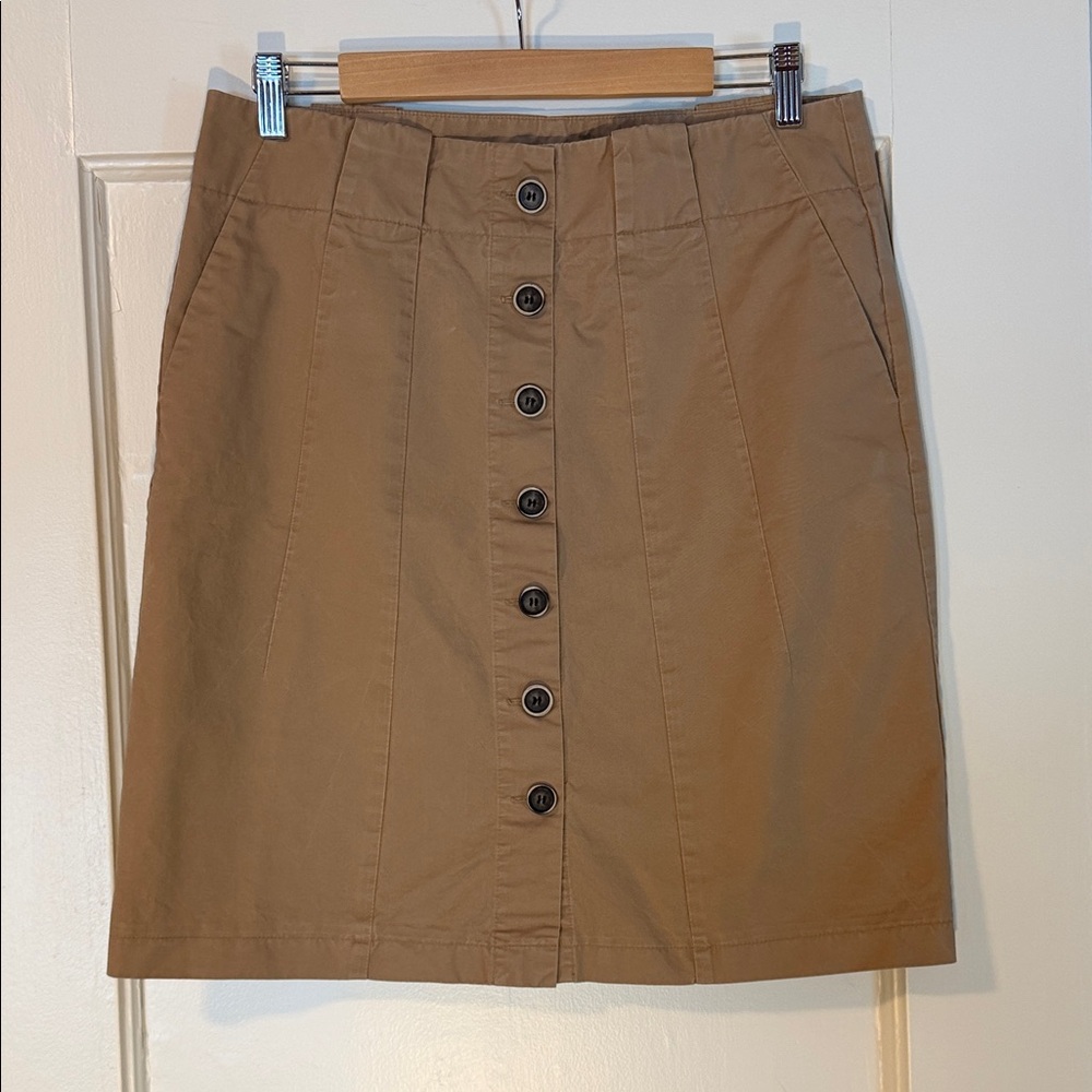 Zara Light Brown Button-Front Women's A-Line Skirt